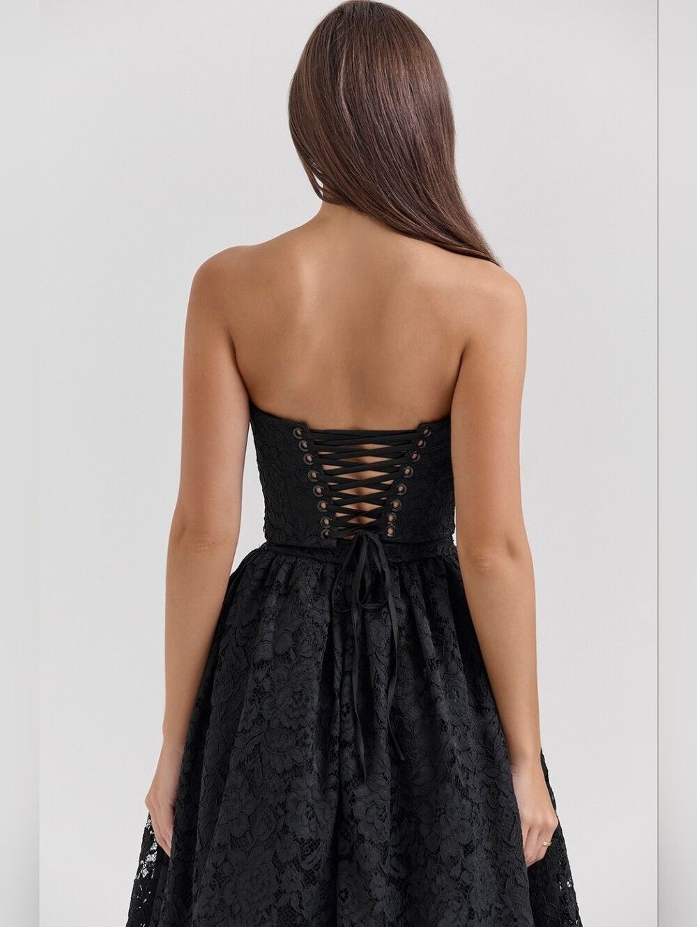 House of CB Duchess black lace corset, skirt and bolero midi dress Size Large - Picture 3 of 13